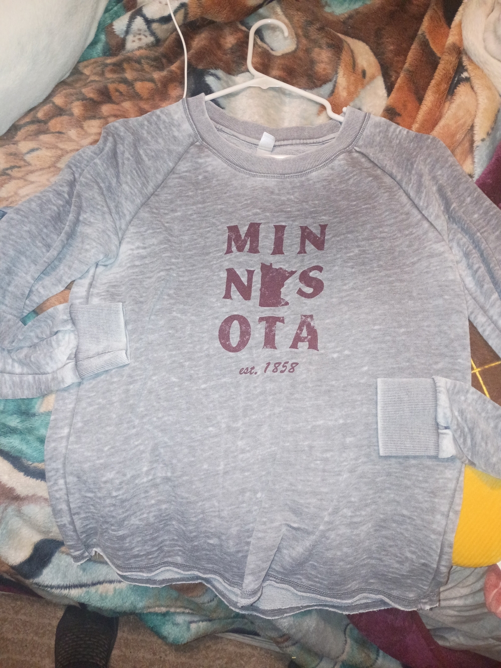 H&M Gray Pullover Sweatshirt with Maroon Minnesota Graphic